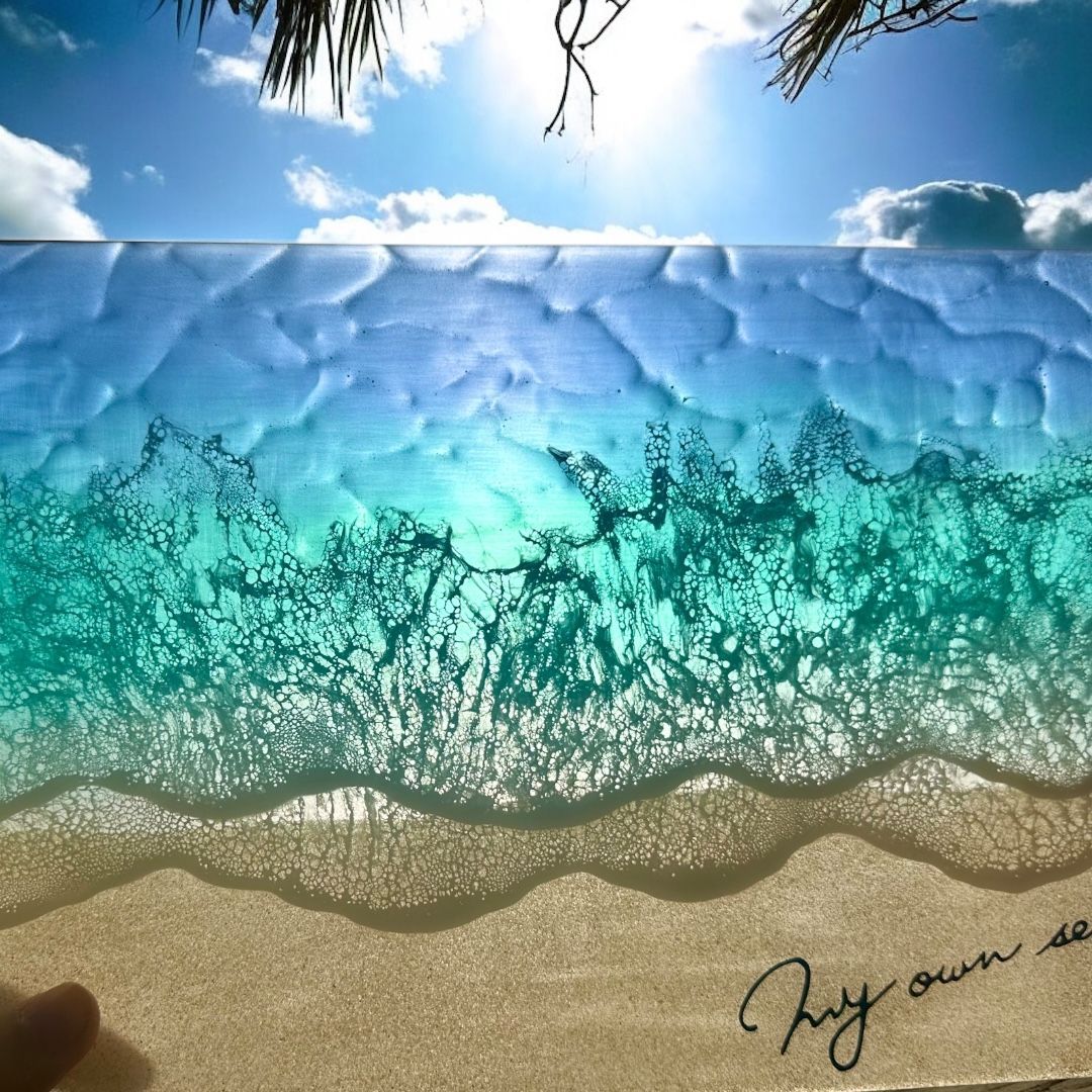 オーシャンアート レジンアート 海アート 30㎝×60㎝ 横長パネル（60㎝×