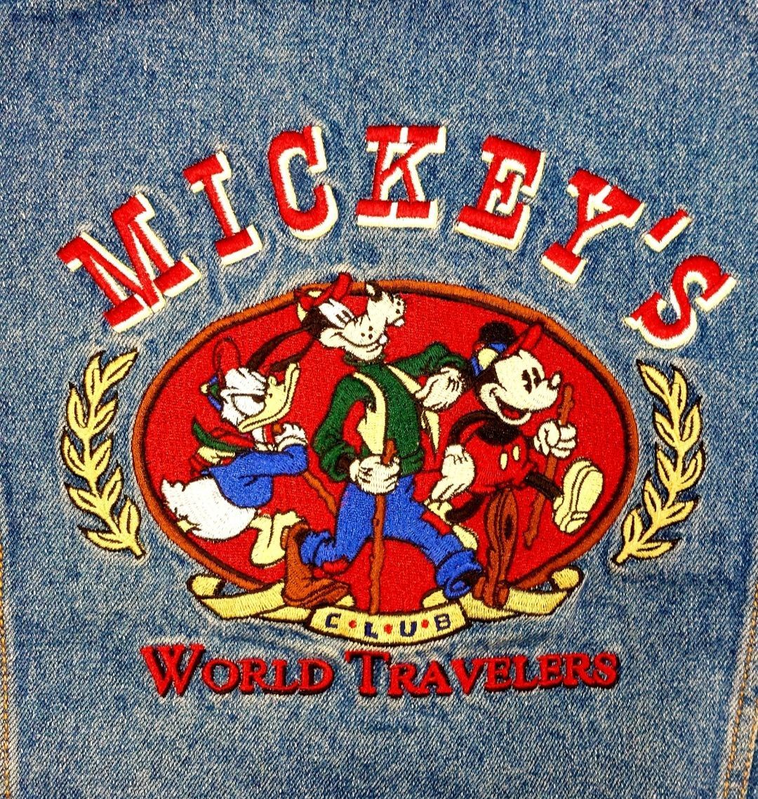 90s Disney ディズニー リバーシブル デニムベスト 実寸Mサイズ