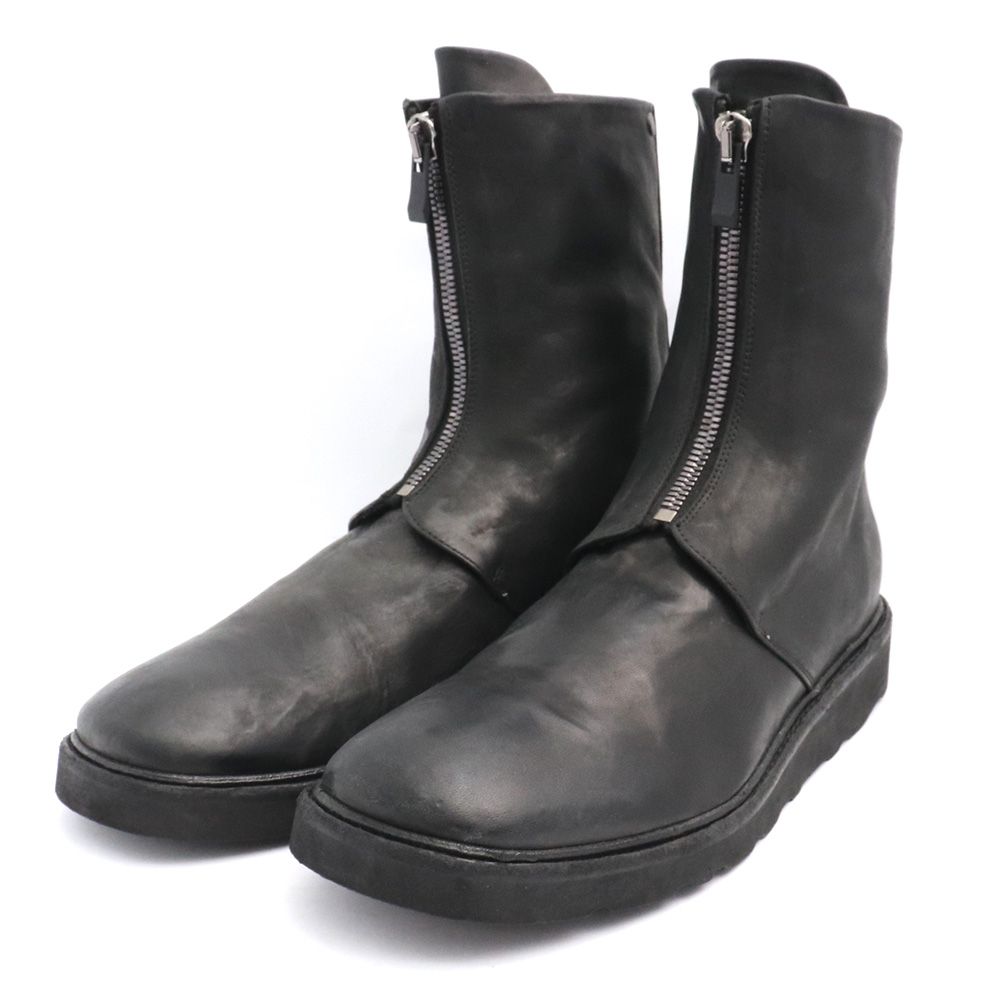 INCARNATION ホースレザー フロントジップブーツ Size 42 ブラック 