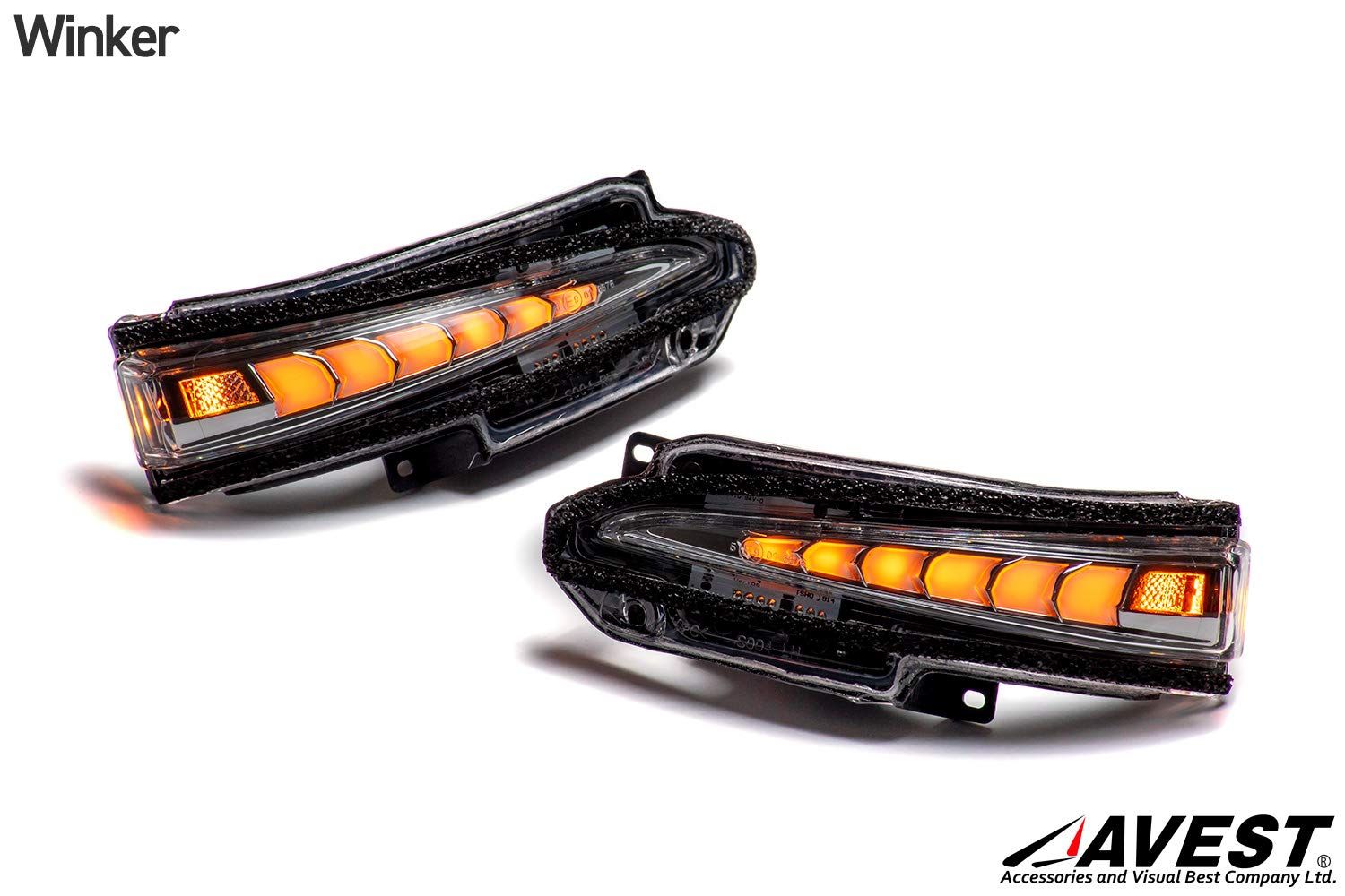 ノア ヴォクシー 80系 エスクァイア 流れる シーケンシャル ドアミラー ウインカー ブルーLED TOYOTA トヨタ パーツ AVEST FFCRYSTALESIA_COM