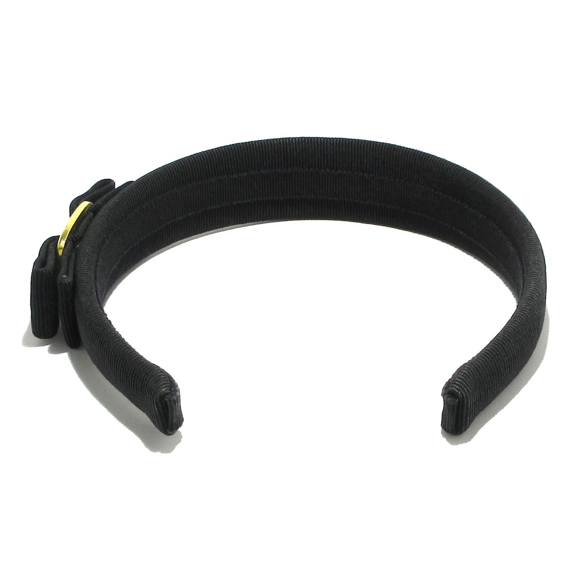 FERRAGAMO SalvatoreFerragamo サルバトーレフェラガモ カチューシャ ヴァラ 黒×ゴールド