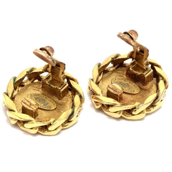 シャネル ココマーク サークル ラインストーン イヤリング 【60443