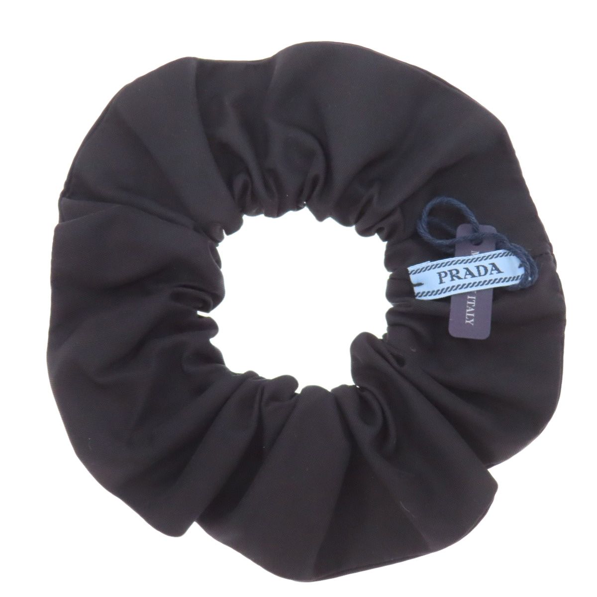 プラダ　シュシュ　非売品 PRADA プラダ シュシュ ロゴ金具 ヘアアクセサリー ナイロン