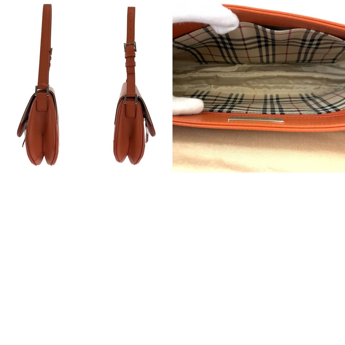 BURBERRY バーバリー ノヴァチェック オレンジ レザー ショルダー 