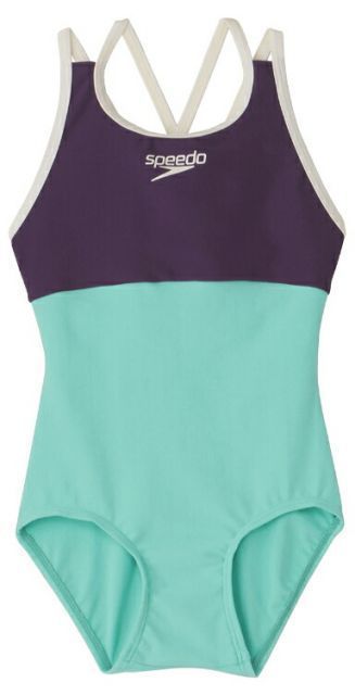 speedo スピード GIRLS SUIT ナイトTP 100 SLG92301 NT | スイムウェア ガールズスーツ Ｗクロスバック設計 4WAYストレッチ UVカット機能 リゾートウエア 水泳 水着 プール 海 子供用 キッズ KIDSコレクション ガ