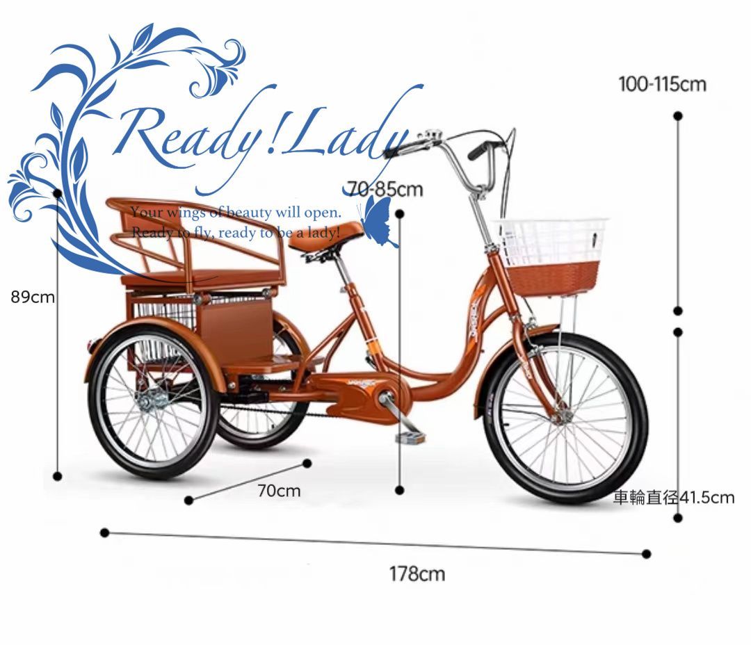 限定☆在庫わずか 20インチ 3輪自転車 男性用と女性用 大人 アシスト自転車 三輪車 ビーチクルーザー お年寄り向け レディース メンズ 三輪自転車  - メルカリ