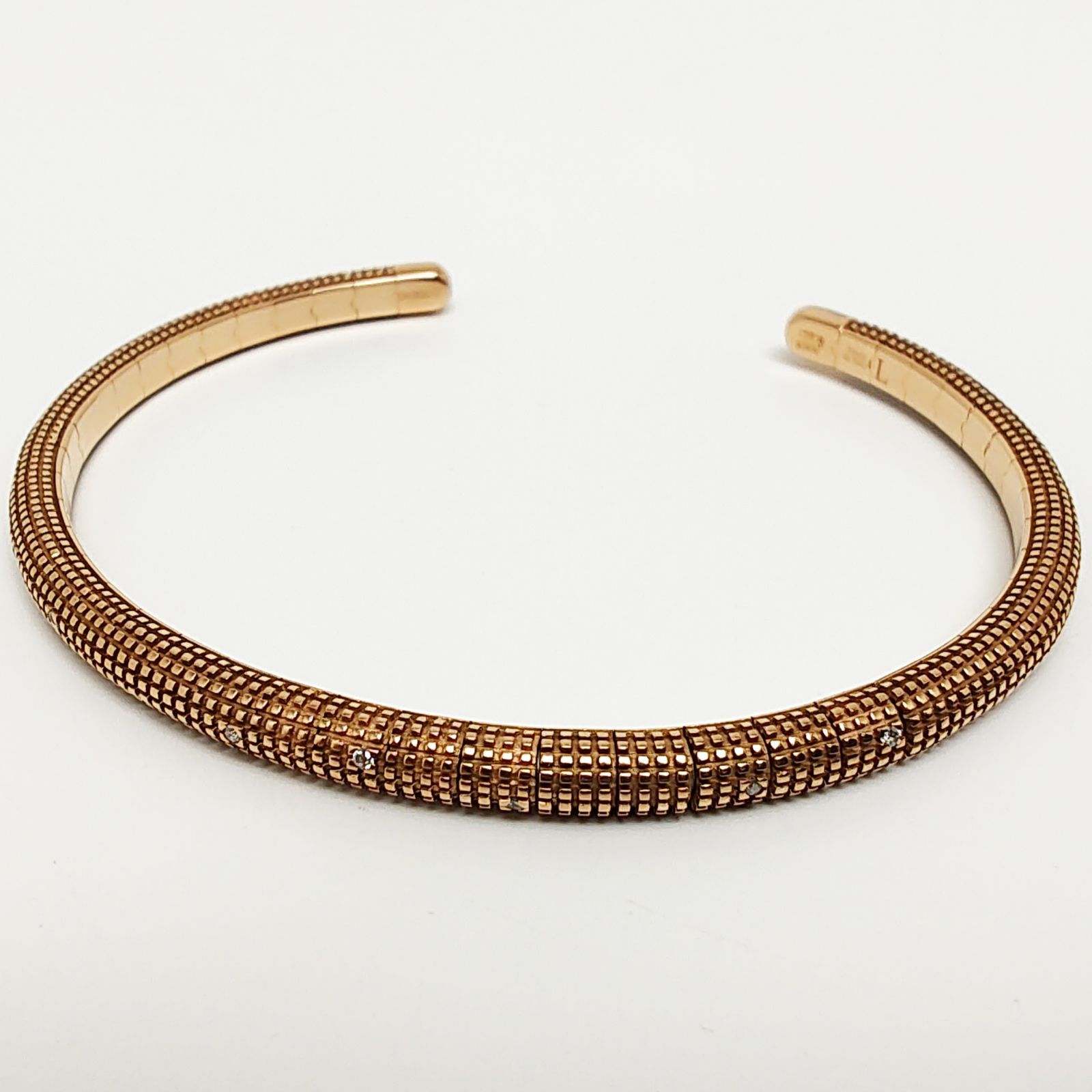 高級　美品　ダミアーニ　メトロポリタン　ドリーム　k18 レザーブレス　ダイヤ ダミアーニ Damiani メトロポリタン ドリーム バングル #L K18 AU750