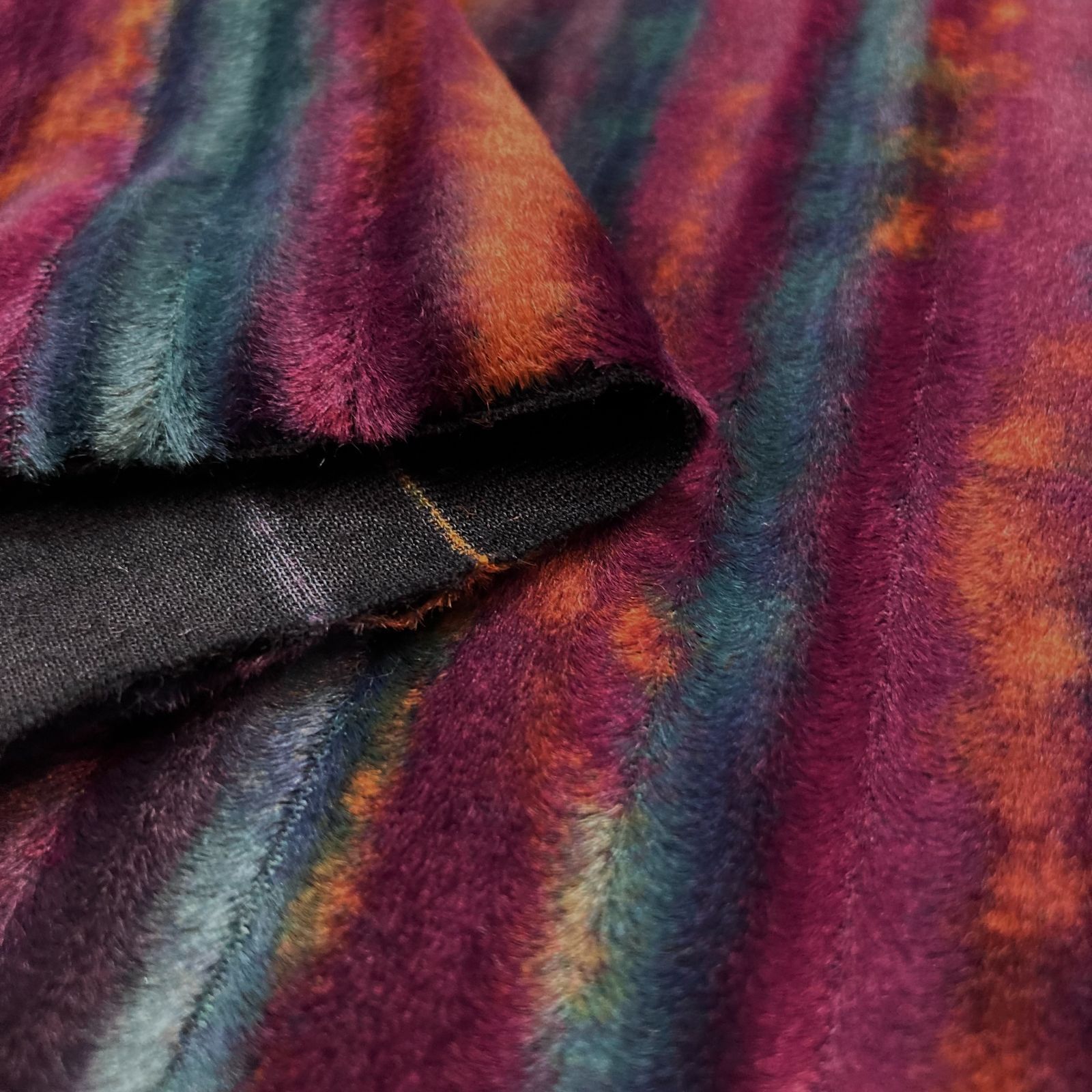 メーカー生産終了品【#1737】ストライプ柄カットベルベット生地  