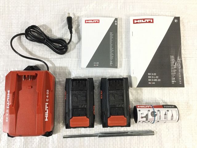 ☆未使用品☆HILTI ヒルティ 充電式コンクリートネイラ― BX3-ME-22 バッテリー2個(B 22/4.0)充電器 ケース 説明書付  充電式鋲打機 93446 - メルカリ