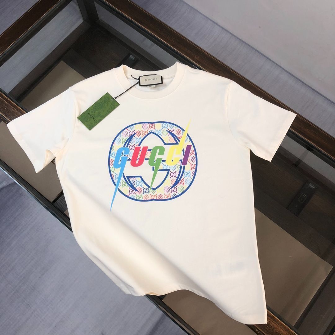 本日限定特価】GUCCI 春夏 カラーロゴプリントTシャツ [本日特価