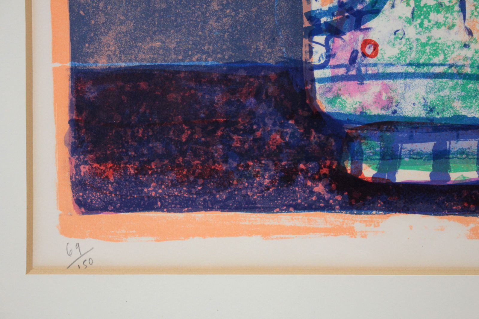 ポール・アイズピリ 「青い背景の花束」 リトグラフ 版画 絵画