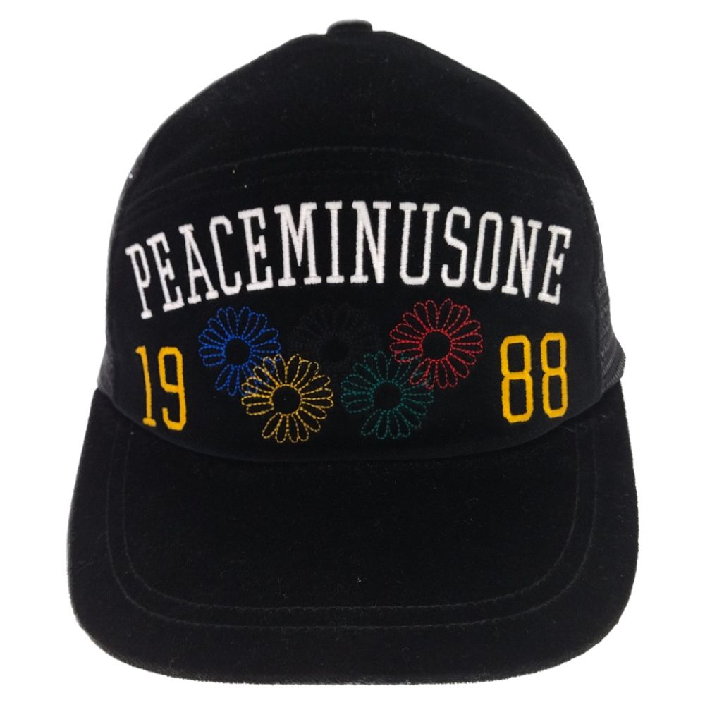 peaceminusone (ピースマイナスワン) olympic 1988 mesh cap オリンピックメッシュキャップ フラワー ブラックキャップ