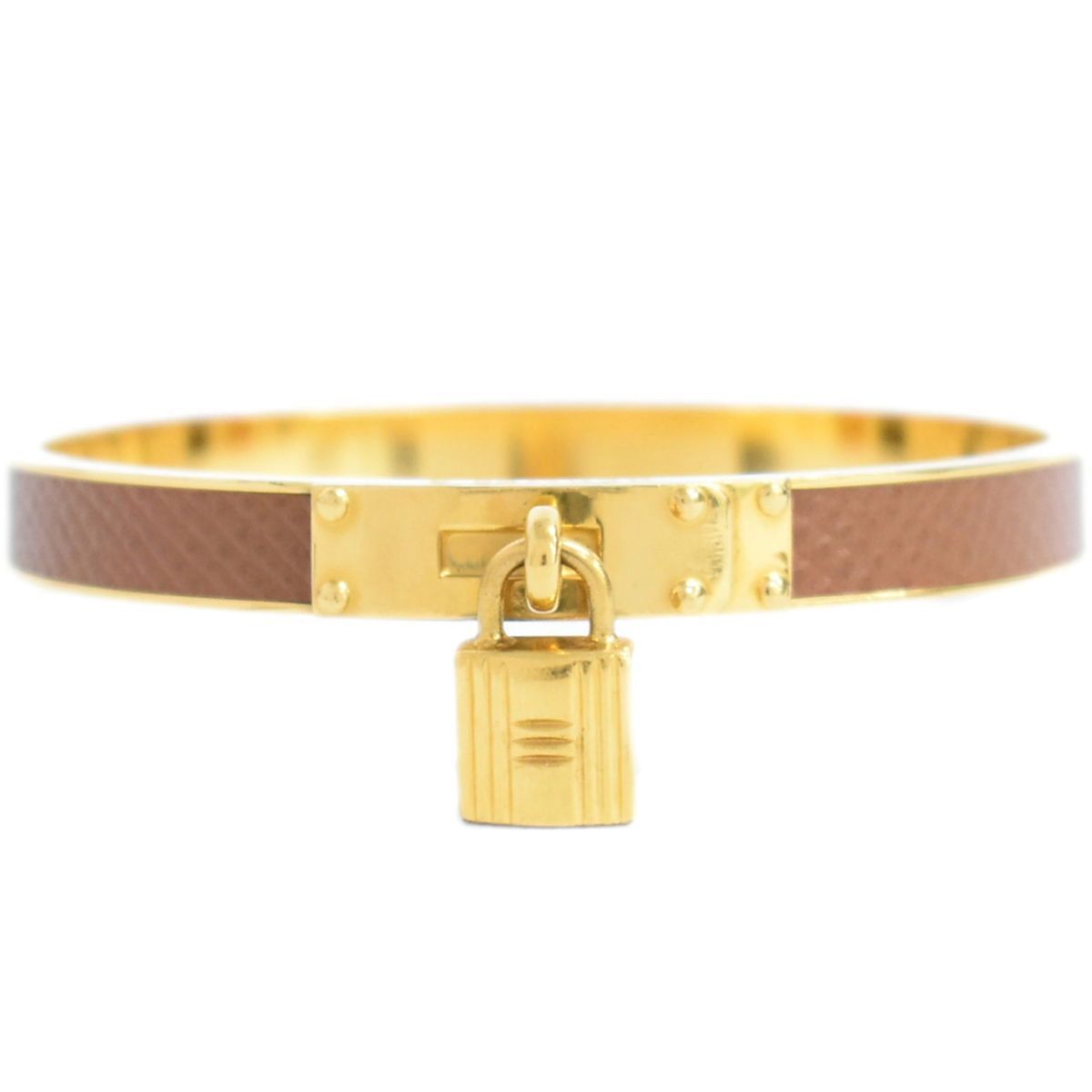 本物 エルメス HERMES ケリー バングル ブレスレット GP ゴールド  