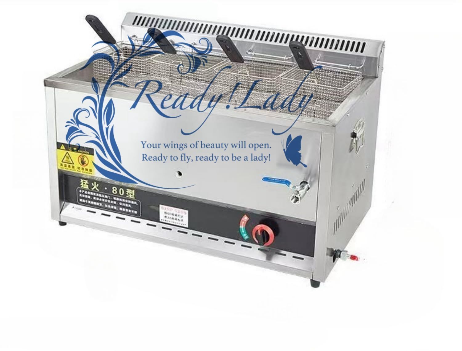 フライヤー 業務用 大型 ガスフライヤー ガスフライヤー 業務用 卓上|垂直 ステンレス鋼 揚げバスケット付き 82*48.5*54.5cm