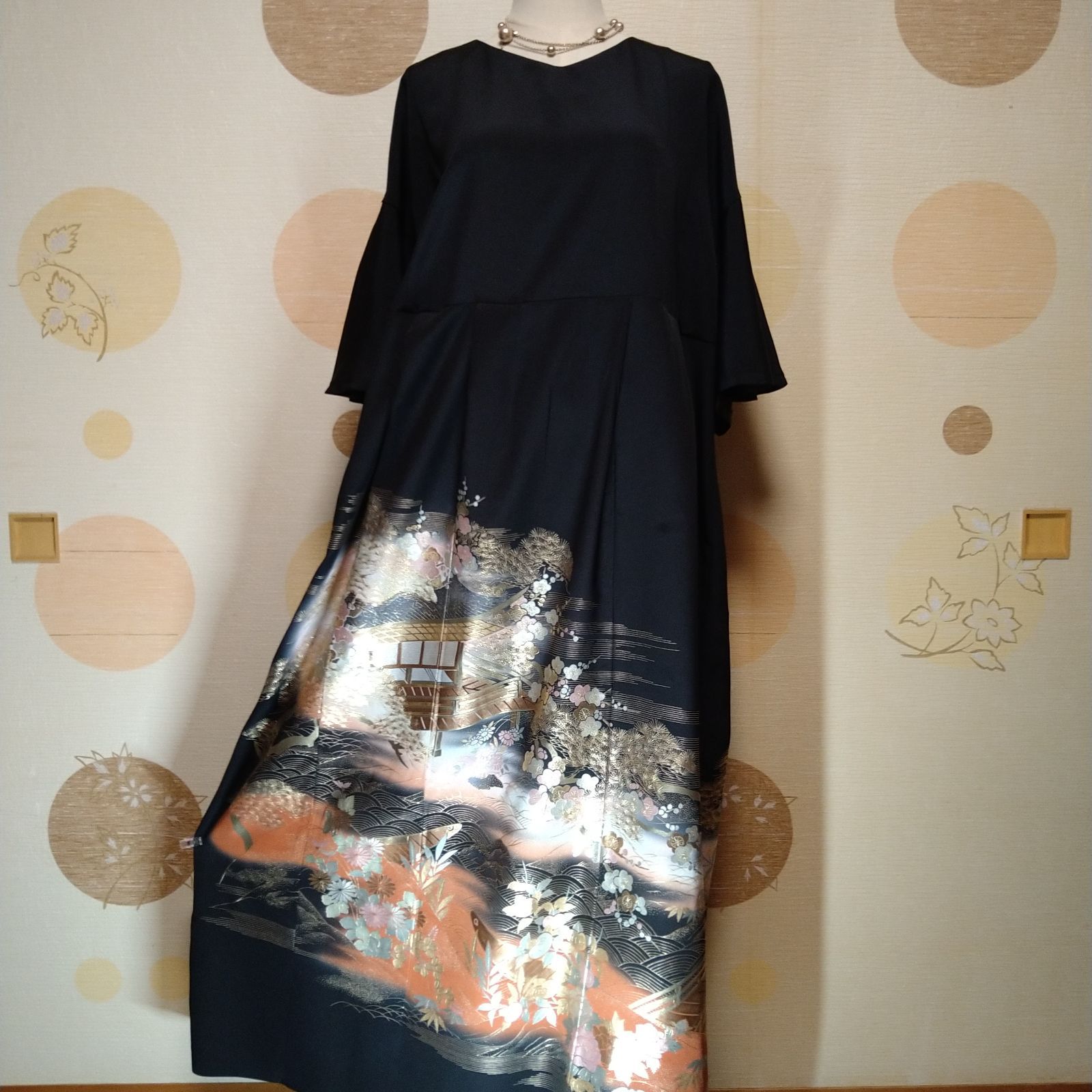 留袖シルクワンピース　新郎新婦母 フォーマル 卒入学式 結婚式 お宮参りなどに 留袖シルクワンピース 新郎新婦母 フォーマル 卒入学式 セレモニー