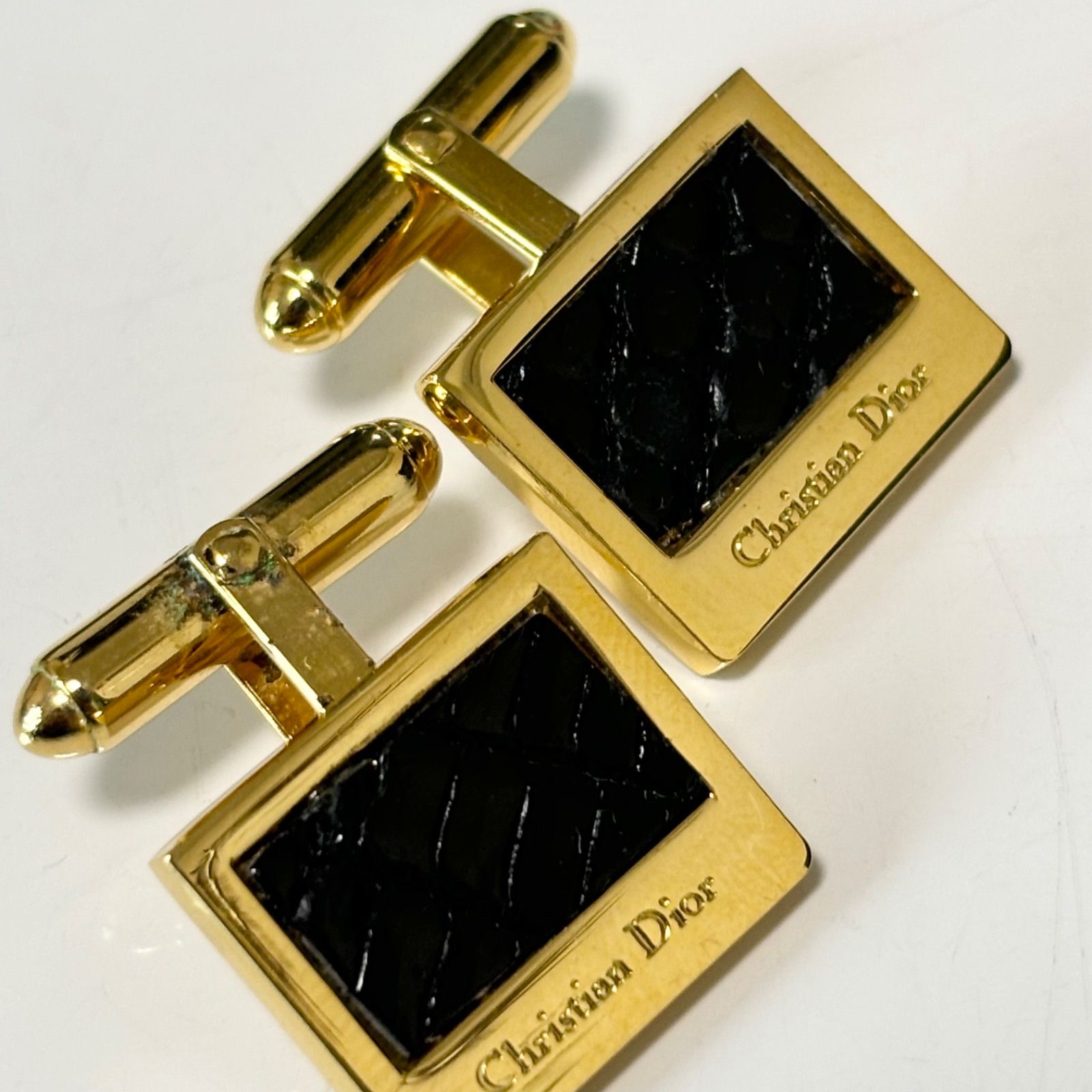 【美品✨】ChristianDior　ネクタイピン＆カフスボタンセット　ゴールド Christian Dior ネクタイピン カフス セット ブランドロゴ