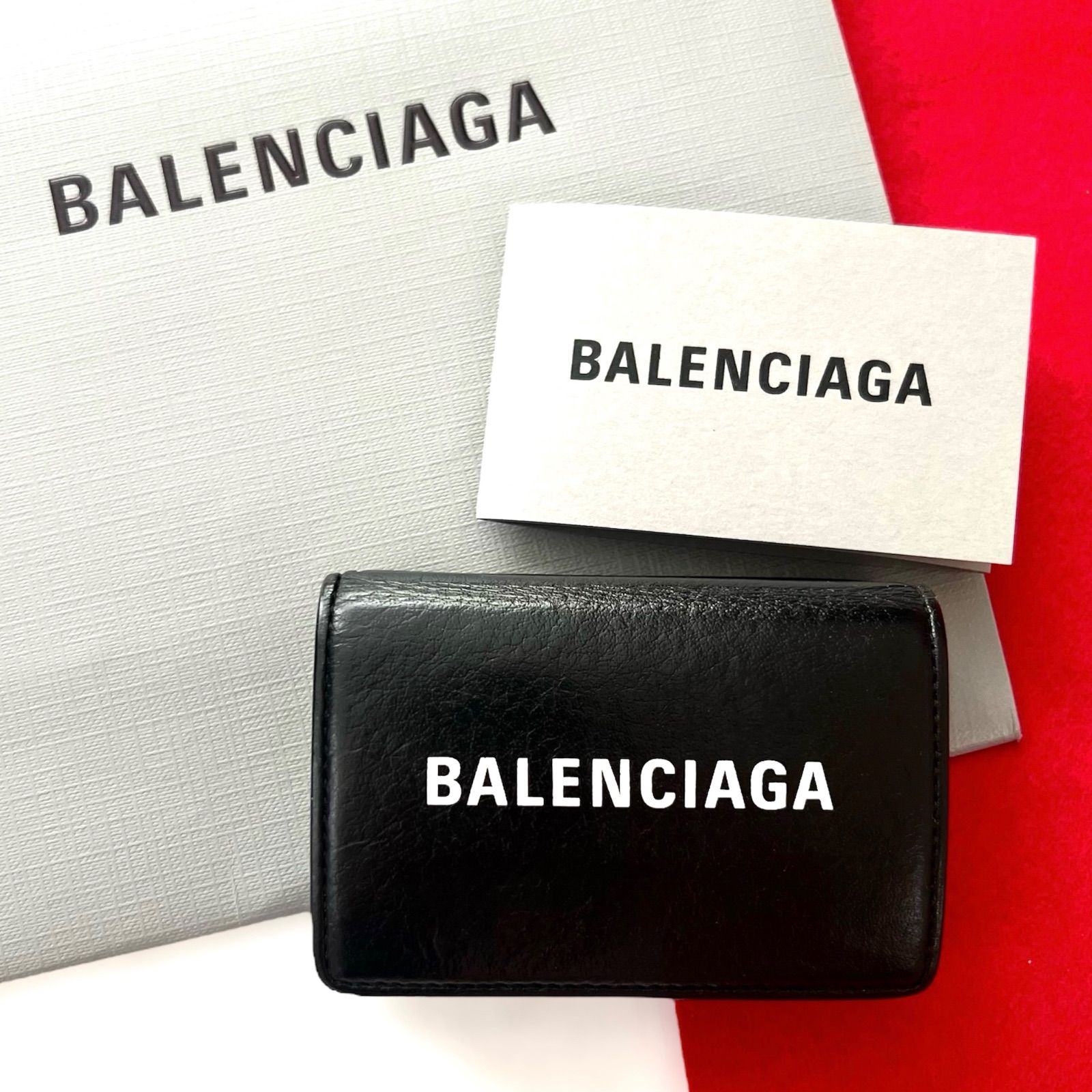 美品✨BALENCIAGA バレンシアガ 財布 三つ折り財布 505055 黒 ブラック