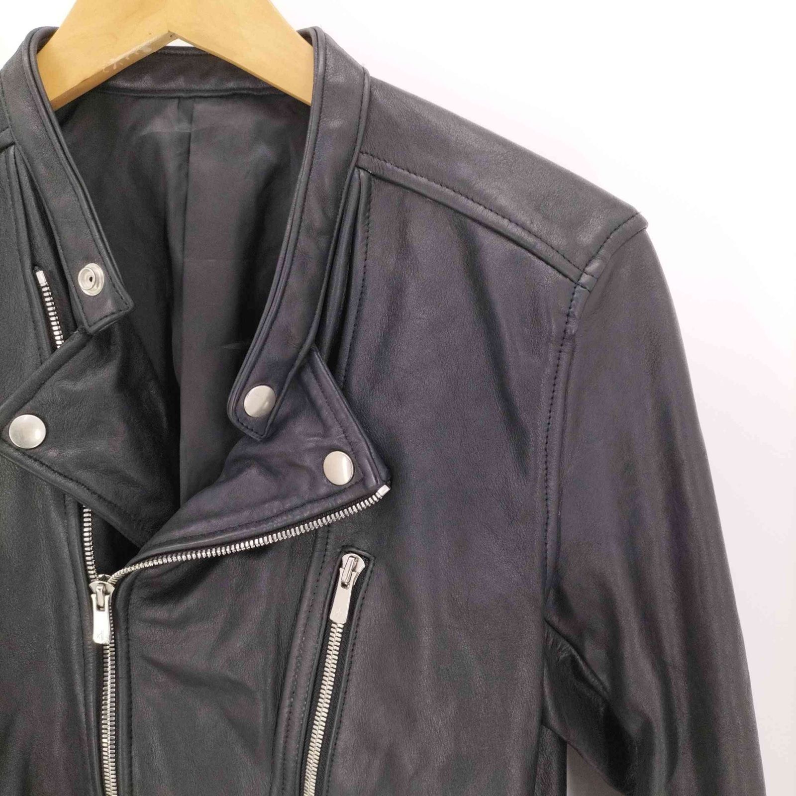 NO ID　レザーライダース 美品 NO ID カウレザーライトニングWライダースJKT レザー