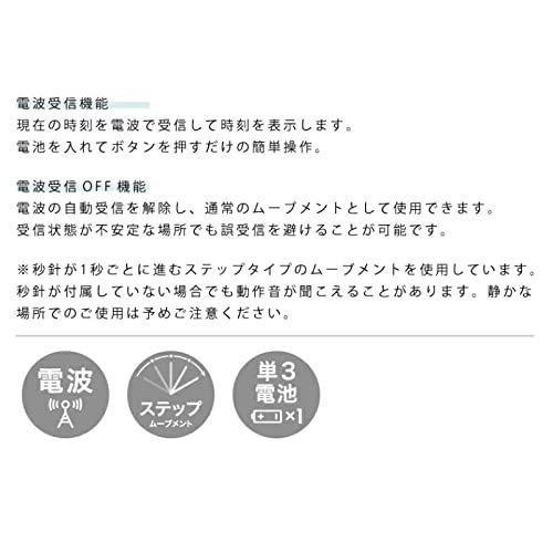 ネイビー_プロック INTERFORM INC. インターフォルム 電波時計 壁掛け