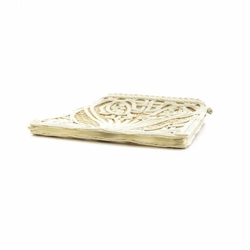 マメクロゴウチ Mame Kurogouchi Cording Embroidery Pouch With