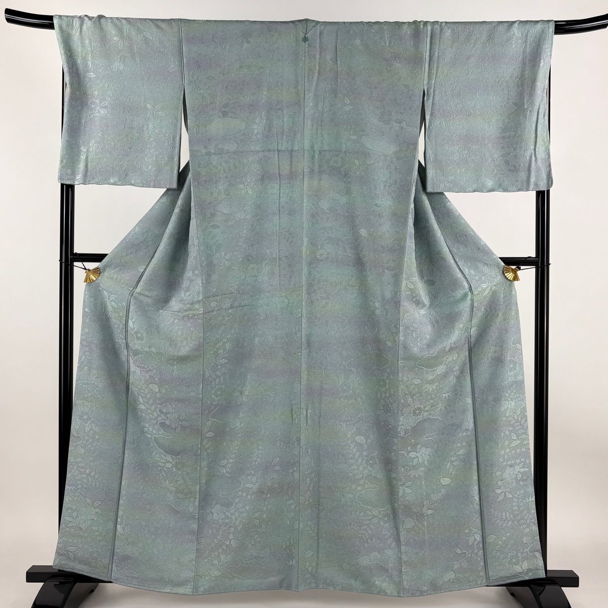 美品 小紋 鮫小紋 白藤色 縮緬 身丈166.5cm 裄丈70cm 袷 正絹 極鮫】一つ紋 江戸小紋 袷 鮫小紋 縮緬 黒✕白 丈164裄67 | Pay ID