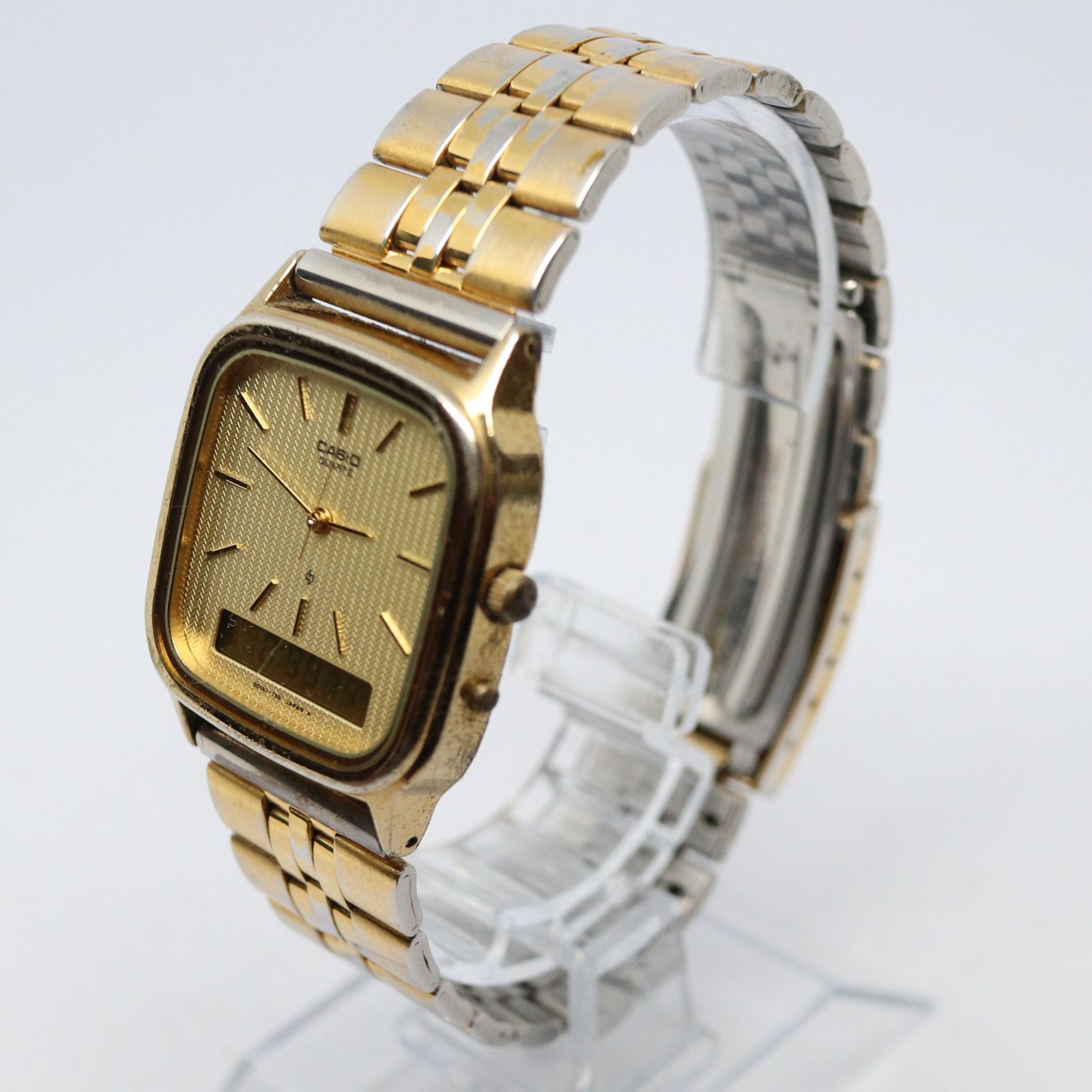 稼働品】CASIO カシオ STANDARD AQ-515G JAPAN YK刻印あり ゴールド 