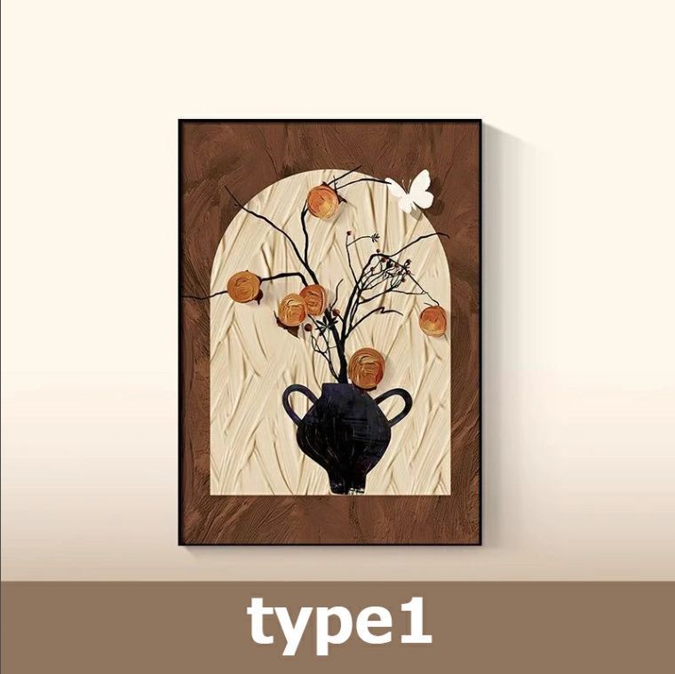 植物の油彩画 装飾フレーム付き Amazon.co.jp: アートパネル風水絵玄関油絵絵画金運アップお幸運