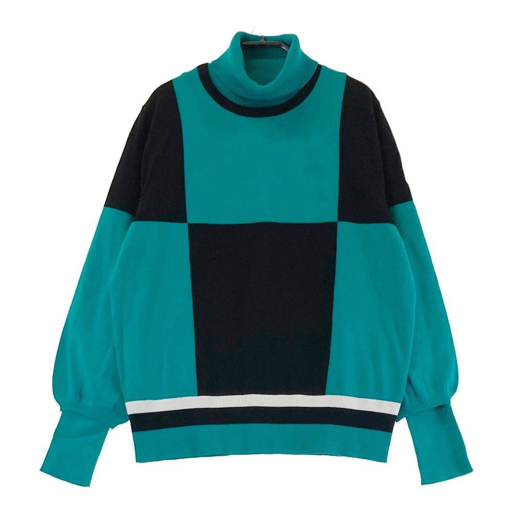サイズ：40 LANVIN SPORT ランバン スポール  インナー付 長袖ニットセーター  グリーン系 [240101443398] ゴルフウェア レディース ストスト サイズ：40 LANVIN SPORT ランバン スポール インナー付 長袖