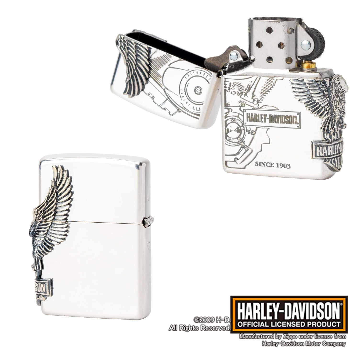 日本限定 正規品 ZIPPO HARLEY-DAVIDSON サイドメタル HDP-03 ジッポー