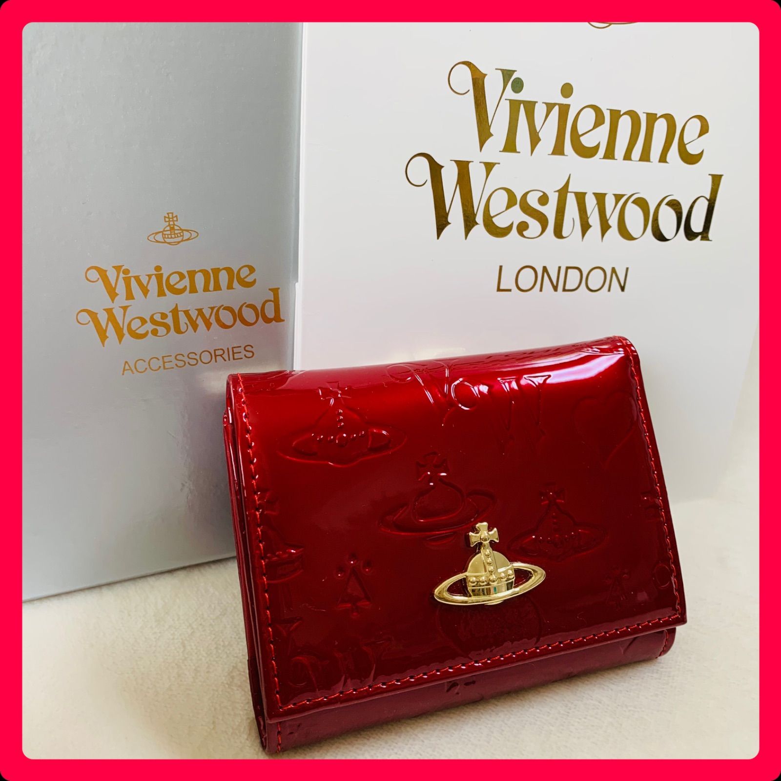 【ショッパー付き】VivienneWestwood　三つ折財布　Burgtan 新品・未使用・正規品】ヴィヴィアンウエストウッド 三つ折財布
