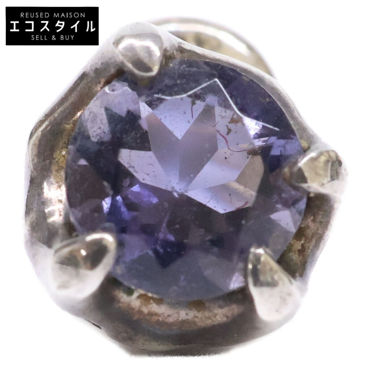 BLOODYMARY ブラッディマリー 925 K18 Nut ナット 木の実 アイオライト 片耳 シングル