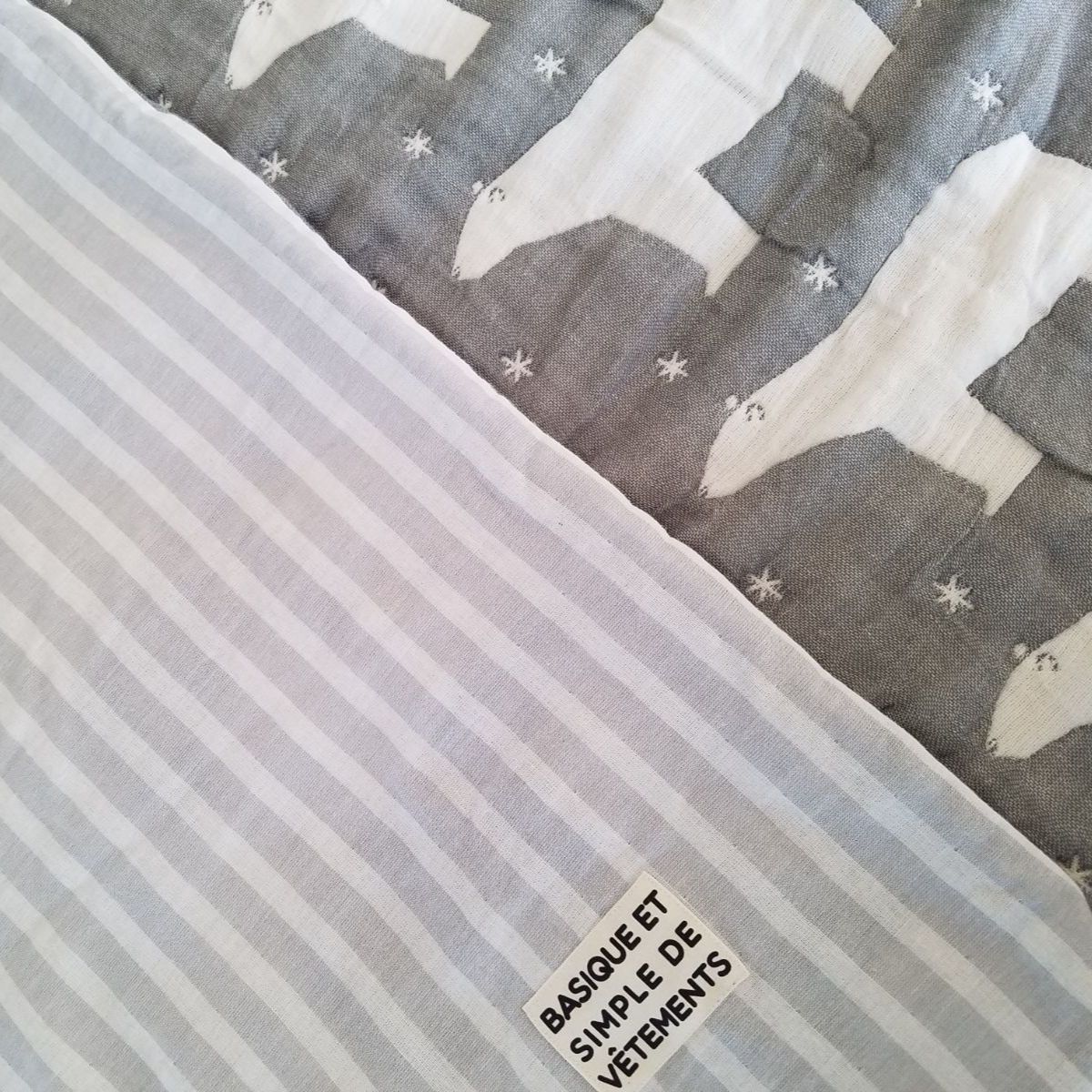 FUWARAグレーシロクマ☆ガーゼケット☆ハンドメイド - メルカリ 