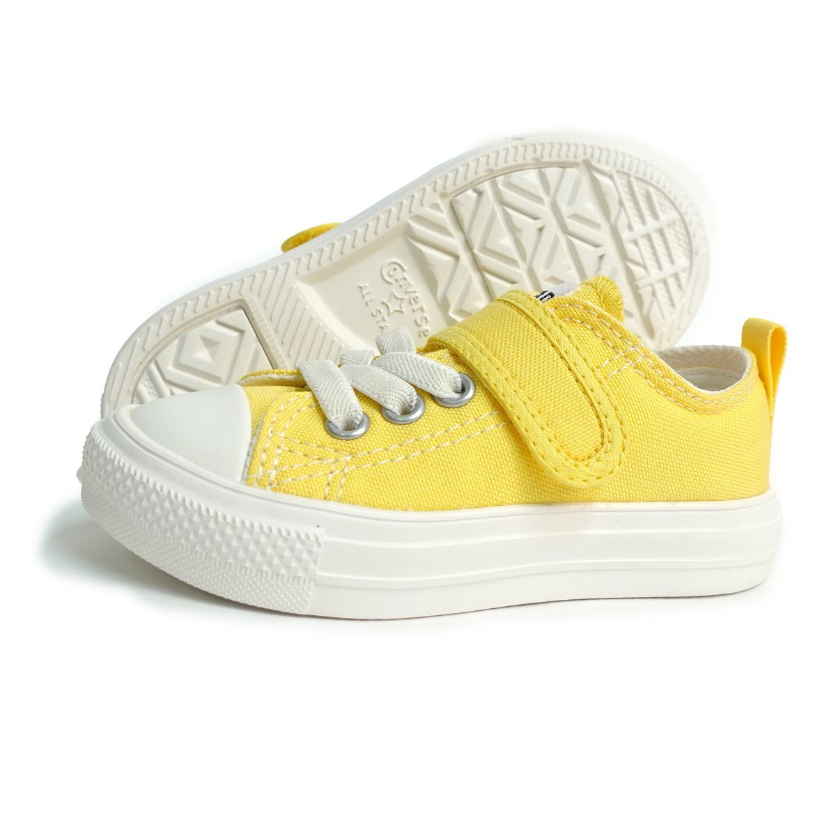 【新品】コンバース CONVERSE キッズ スニーカー 子供靴 ローカット チャイルド オールスター ライト V-1 エッグイエロー CHILD ALL STAR LIGHT V-1 OX 軽量