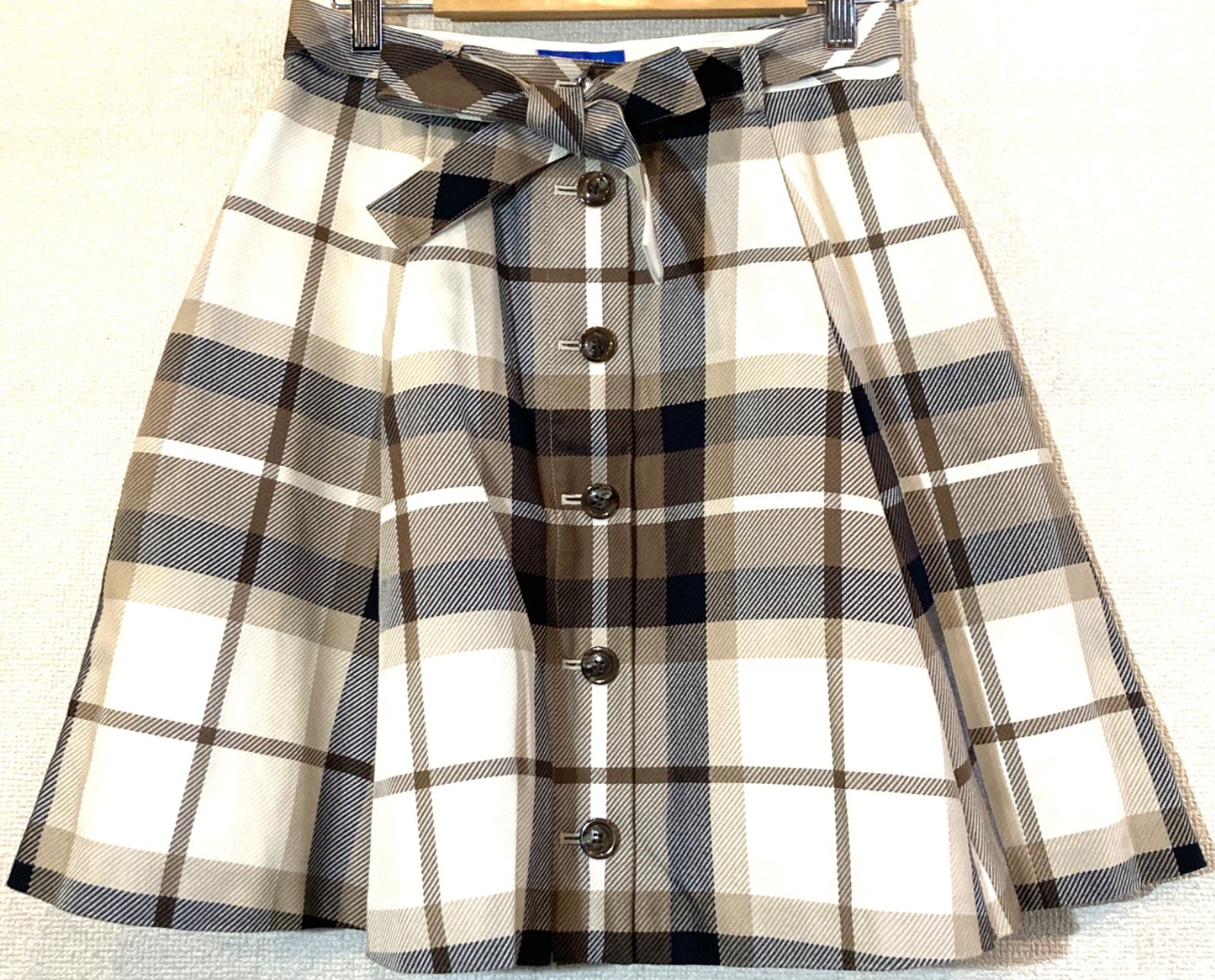 BLUE LABEL CRESTBRIDGE☆ミニスカート☆大柄チェック☆リボン