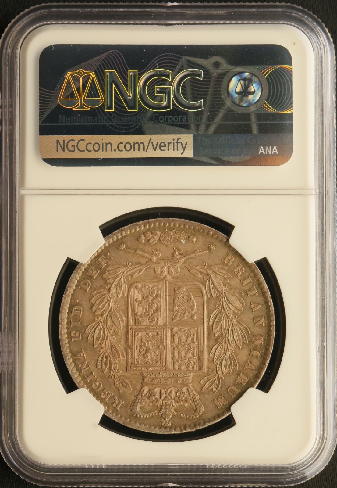 イギリス 1/2クラウン銀貨 1893 ビクトリアオールドNGC鑑定 MS64