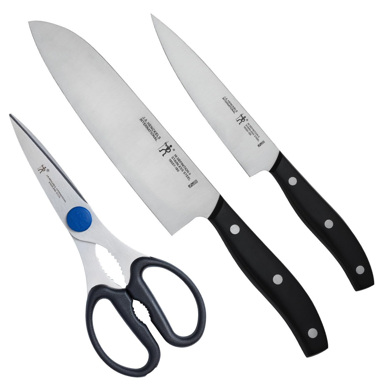 HENCKELS ヘンケルス 「 ディフィニション2 三徳包丁/ペティ/料理バサミ 3pcsセット 」 三徳 ステンレス ナイフ キッチン はさみ ギフト 食洗機対応 【日本正規販売品】 19560-004