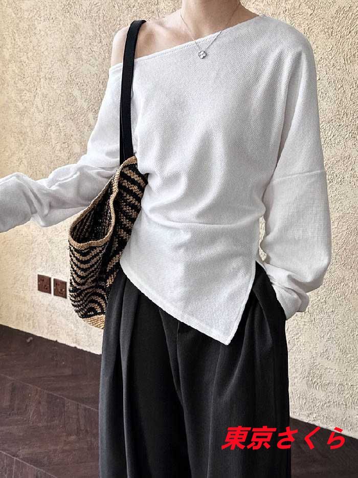 人気商品発売中】Tシャツ オフショルダー レディース 長袖 オープン