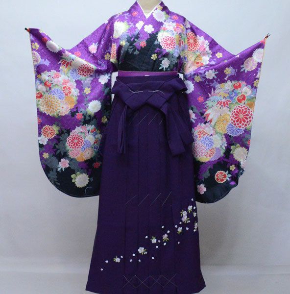ショート丈二尺袖 着物 単品 半身仕立て 縦縞 着物生地は日本製 NO23485-2