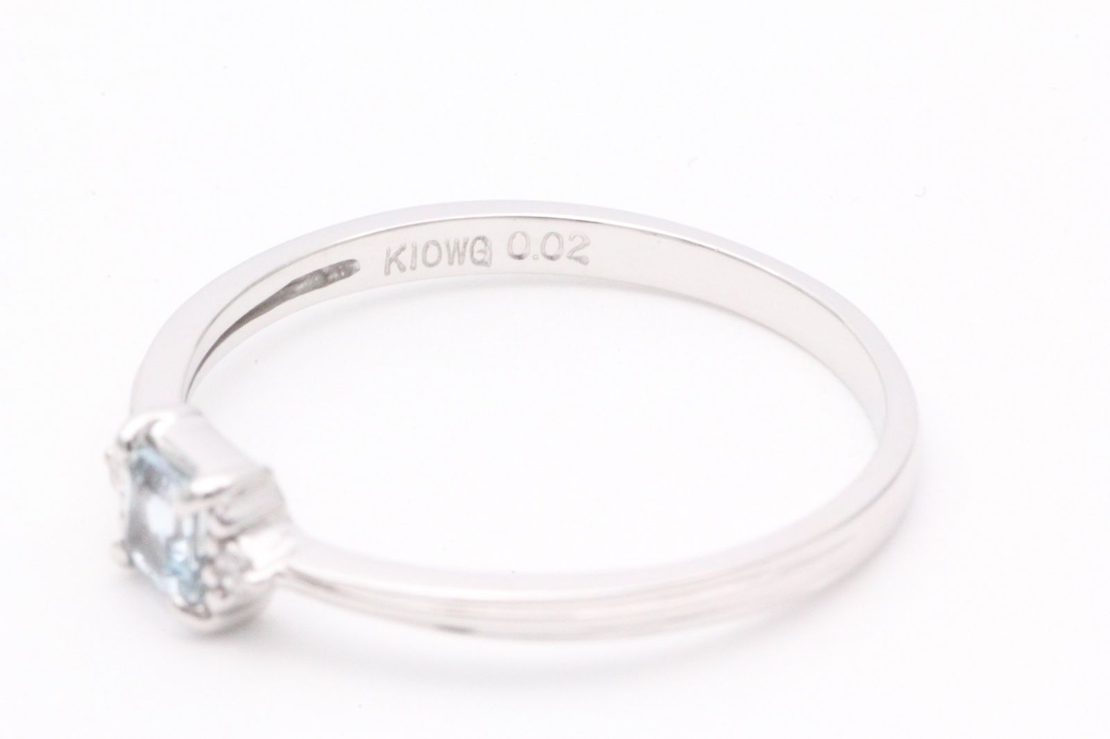 アクアマリン*ダイヤモンド0.02ct スクエアリング