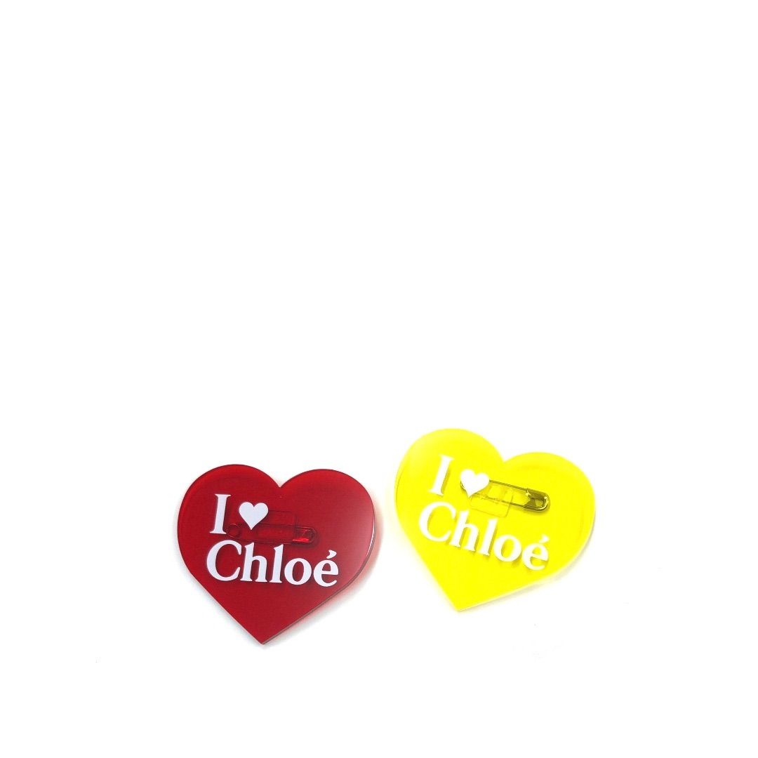 美品】セット販売 Chloe クロエ juice bar ハート型 ピンバッジ レッド