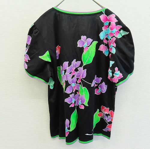 レオナール りぼん　カットソー　プルオーバー　Tシャツ　花柄　LL LEONARD レオナール 花柄 カットソー リボン ボウタイ Tシャツ M