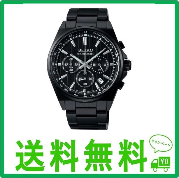 ケース:ブラック、文字盤:ブラック [セイコーウオッチ] 腕時計 セイコー セレクション Sシリーズ 電池式クオーツ クロノグラフ SBTR037  メンズ ブラック