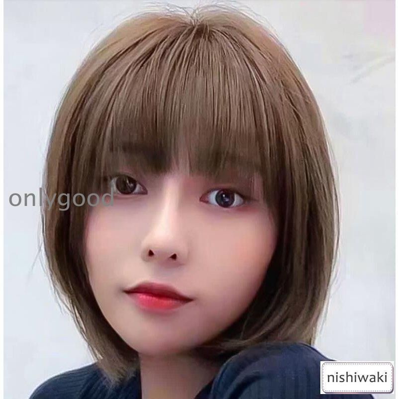 ボブウィッグ 自然な人毛 フルウィッグ かつら 人毛 自然 用 円形 脱毛症 ボブ ミディアム ショート レディースDL01LYX