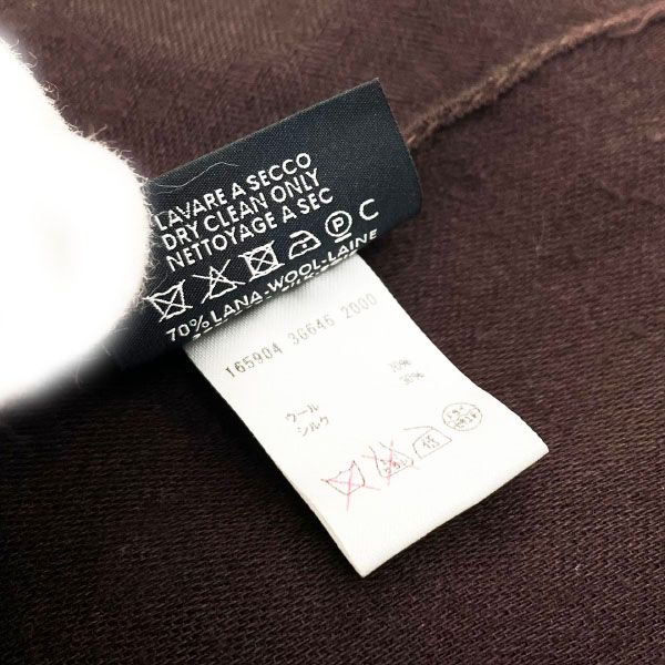 グッチ ストール GG柄 マフラー ウール シルク ダークブラウン 濃茶  