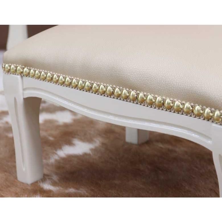 イタリア フットスツール 猫脚 合皮 レザー 補助椅子 玄関用 完成品