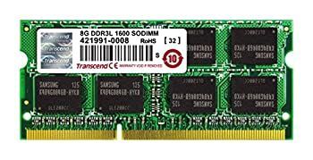 【中古】(非常に良い)Transcend ノートPC用メモリ PC3L-12800 DDR3L 1600 8GB 1.35V (低電圧) - 1.5V 両対応 204pin SO-DIMM TS1GSK64W6H