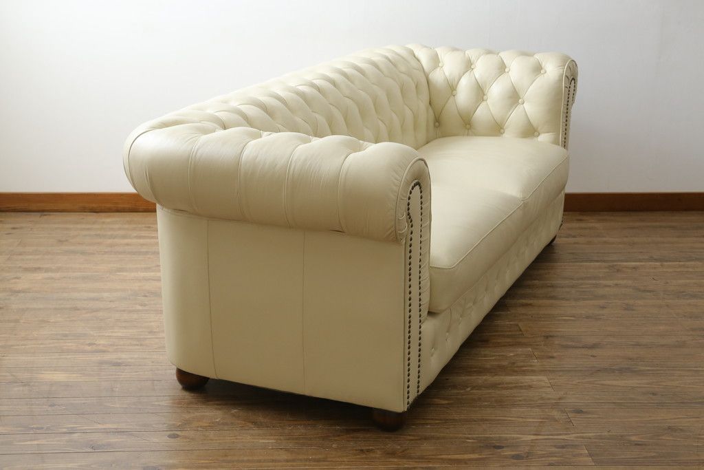 取付無料！カリモク家具 ZT7013 北欧モダン 高級本革3人掛けソファ