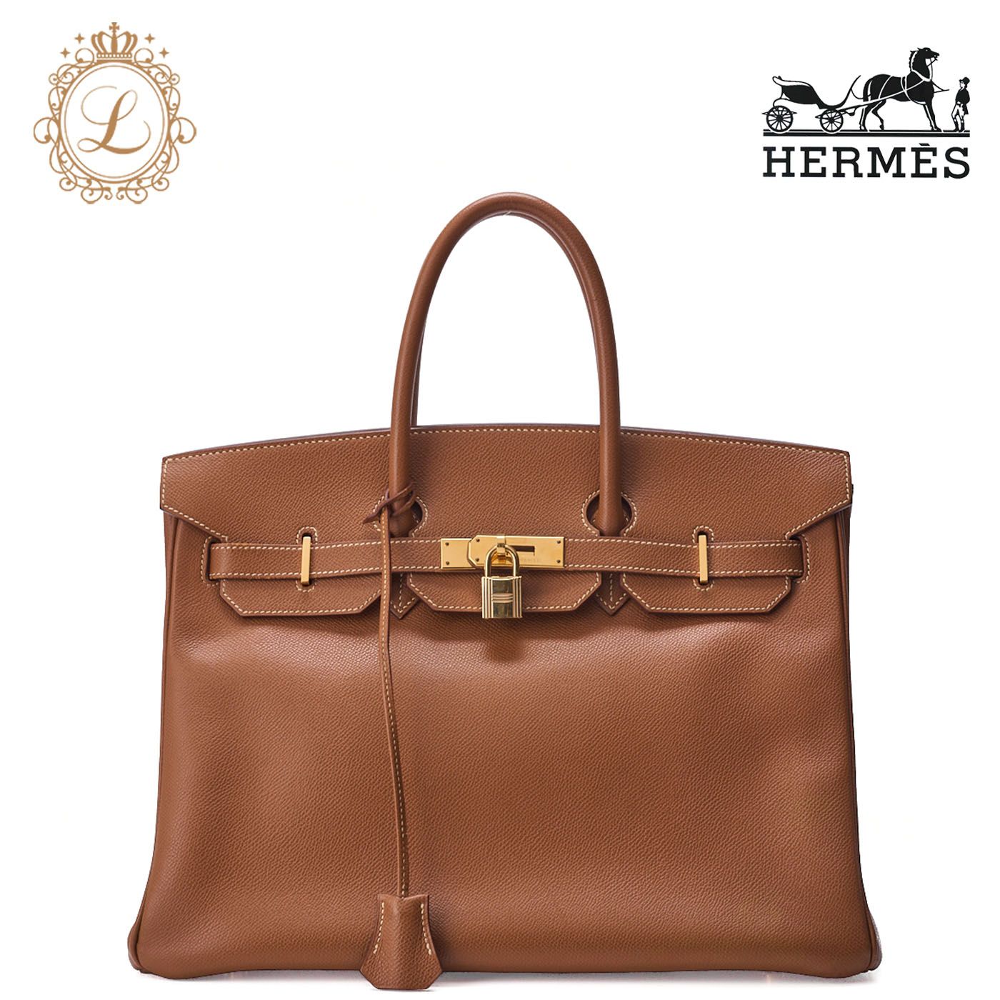 HERMES エルメス バーキン35 ハンドバッグ クシュベル ゴールド Gold（ゴールド金具）レディースバッグ　ブランド【中古】【送料無料】