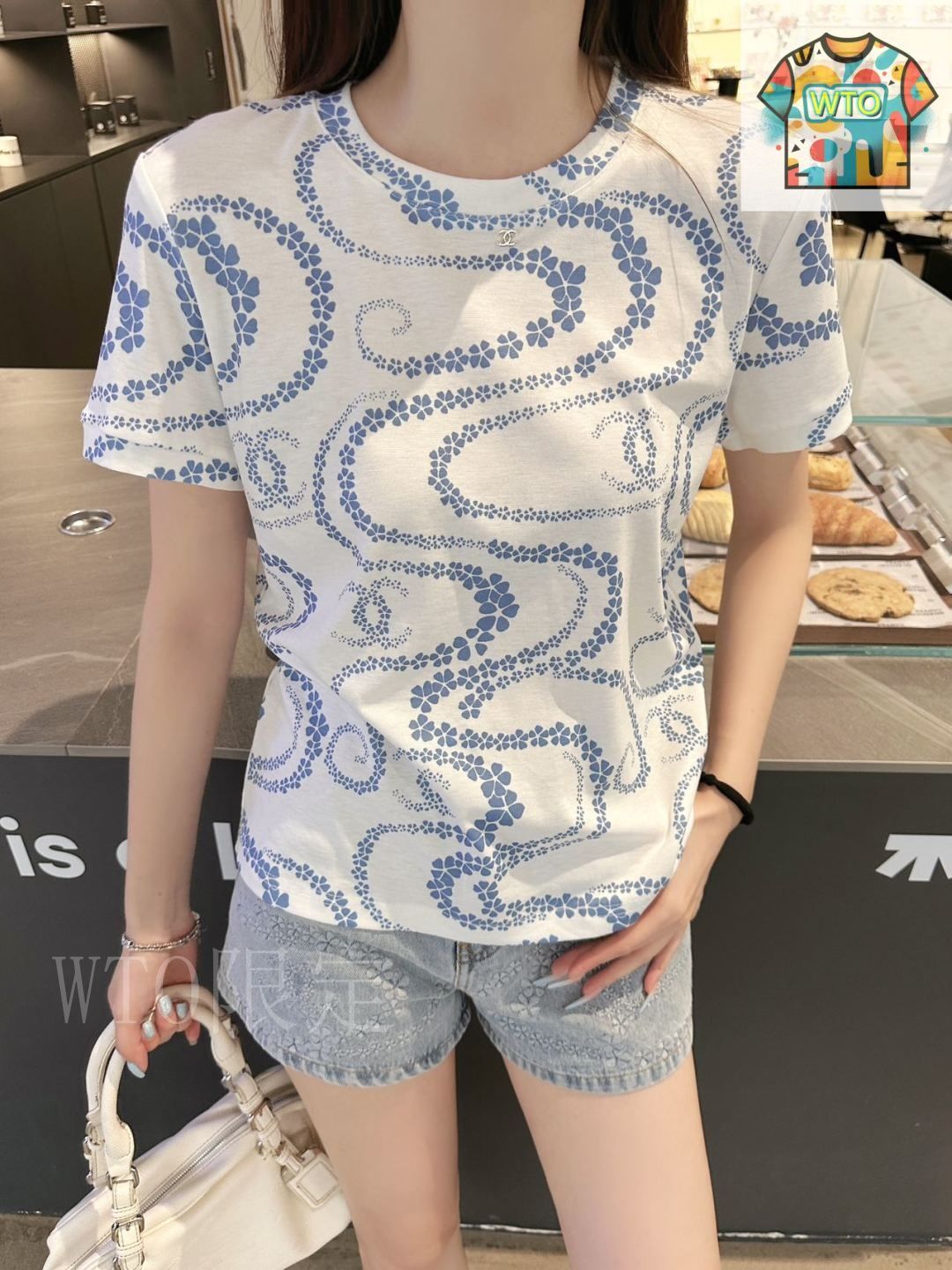 新品✴︎CHANEL✴︎ショートTシャツ CHANEL Vintage P37824 CC Mark Logo See-through T-shirt Top