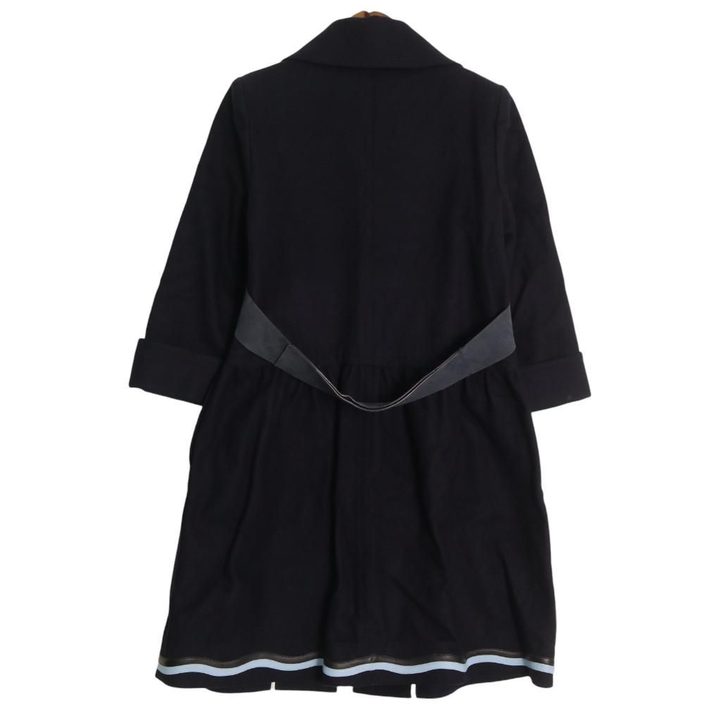 FENDI フェンディ　カシミヤ　ウール　ステンカラーコート　ネイビー　紺　比翼 FENDI フェンディ カシミヤ ウール ステンカラーコート ネイビー 紺